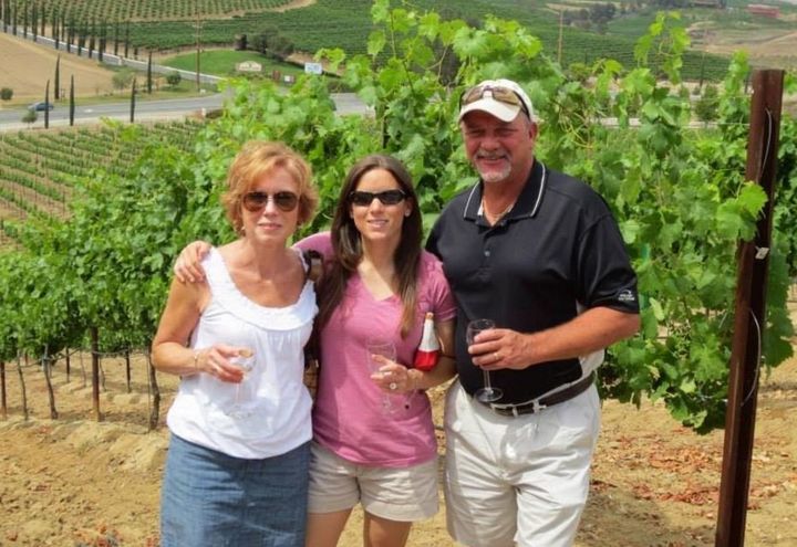 Kristin and her family wine tasting in Temecula, California. 