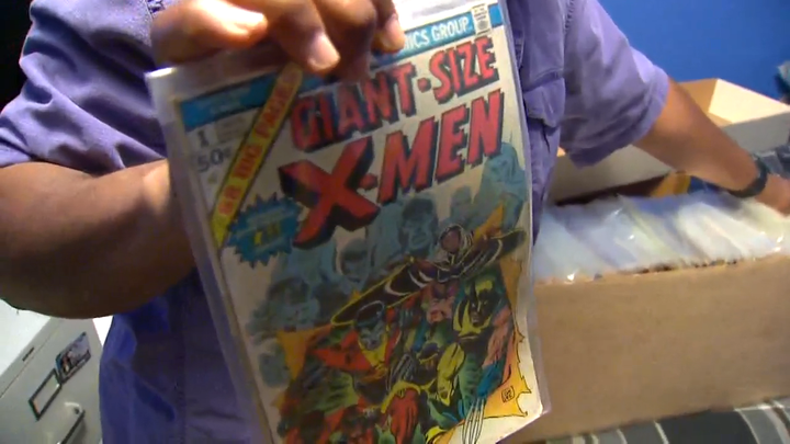 Sanders showing off his giant-size X-Men 1.