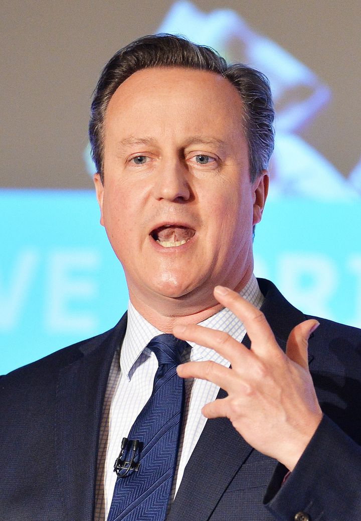 Prime Minister David Cameron speaking at the Conservative party's spring forum in central London.