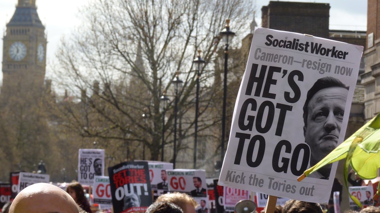 Protestors marched down Whitehall to the Conservative Party Spring Conference