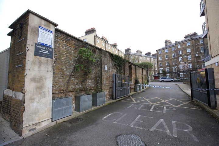 A police cordon at the estate