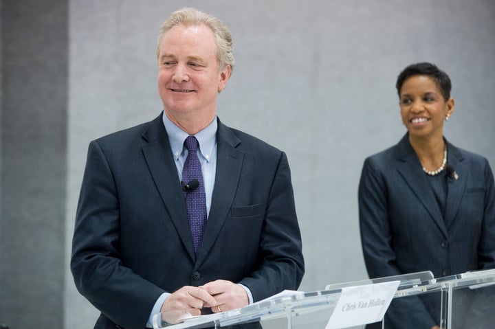 Maryland Democratic Senate candidate and Rep. Donna Edwards (right) has highlighted her opponent Rep. Chris Van Hollen's (left) past openness to Social Security cuts.