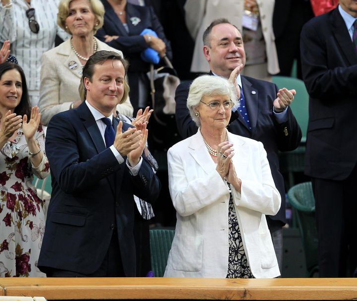 David Cameron and his mother Mary attending Wimbledon
