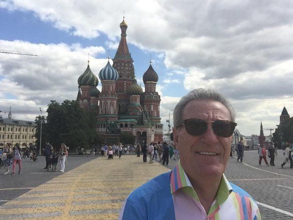 <strong>Michael outside the Kremlin.</strong>