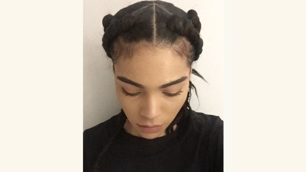 <strong>Ballah picture with the hairstyle she says drew a complaint from her managers</strong>