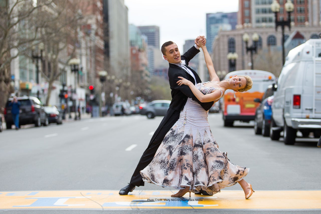 Haslet-Davis danced over the Boston Marathon finish line as part of the "Heroes of Summer" campaign in April 2015.