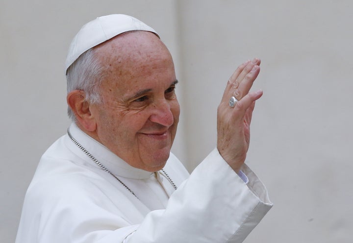 Pope Francis leaves at the end of his weekly general audience in Saint Peter's Square at the Vatican in this March 16, 2016 file photo.