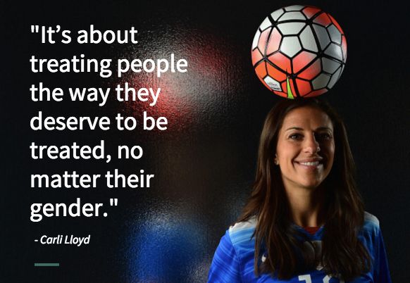 U.S. soccer champion Carli Lloyd is speaking out about the gender wage gap.
