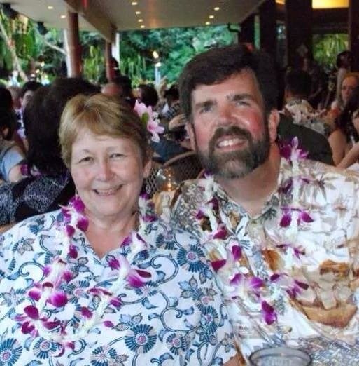 Glenn and Barbara Anderson celebrating their 40th anniversary in Hawaii in 2012.