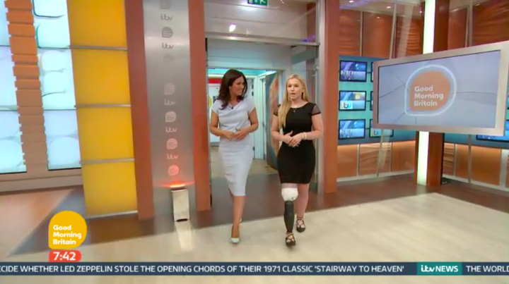 Balch shows off her new leg on Good Morning Britain on Tuesday