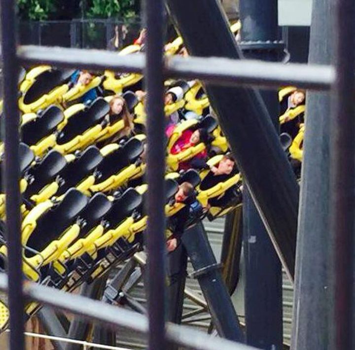 The crash scene of The Smiler at Alton Towers