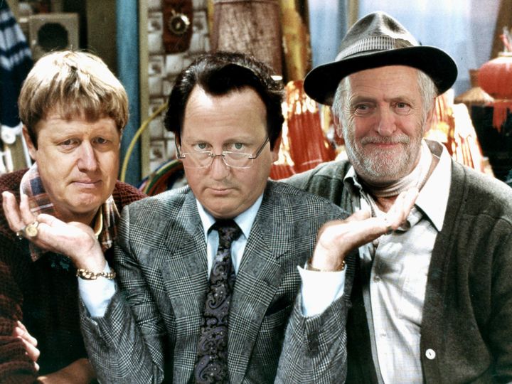 Boris 'Rodney' Johnson (Left), David 'Del Boy' Cameron (Middle), and Jeremy 'Grandad' Corbyn' (Right).