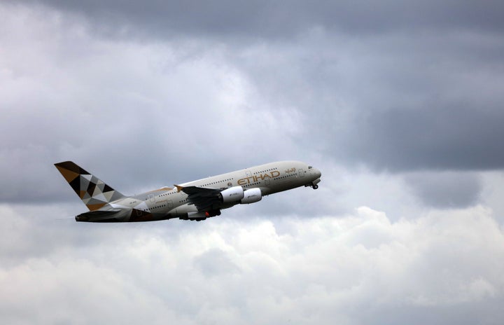 The Etihad pilot stopped the plane and allowed the couple to disembark to say goodbye to their dying grandson (file picture)