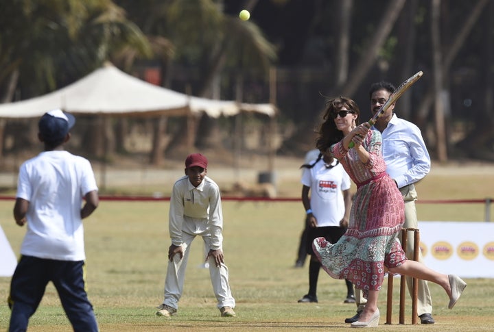 Nice follow through on that swing, Catherine, Duchess of Cambridge. 