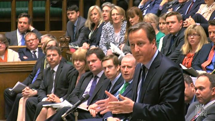 David Cameron making his Commons statement on his tax affairs