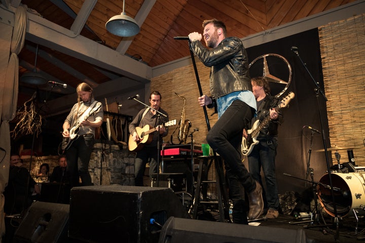 Charles Kelley rocking out at the Mercedes-Benz event.