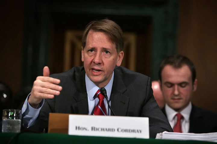 Richard Cordray, the Consumer Financial Protection Agency's director, seen here seeming evidently not "Hydra-headed." PHH Corporation argues his authority is unconstitutional.