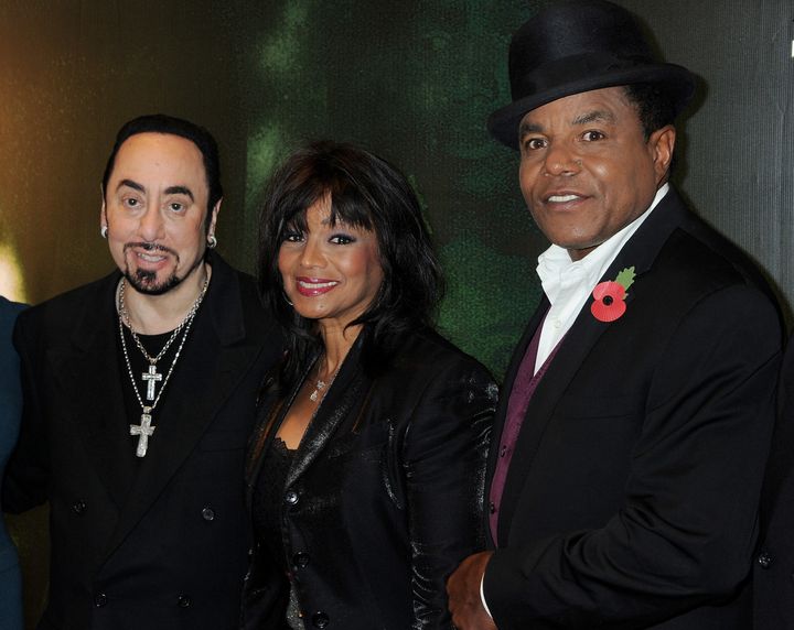 David Gest with two of the Jackson clan, Rebbie and Tito, in 2011