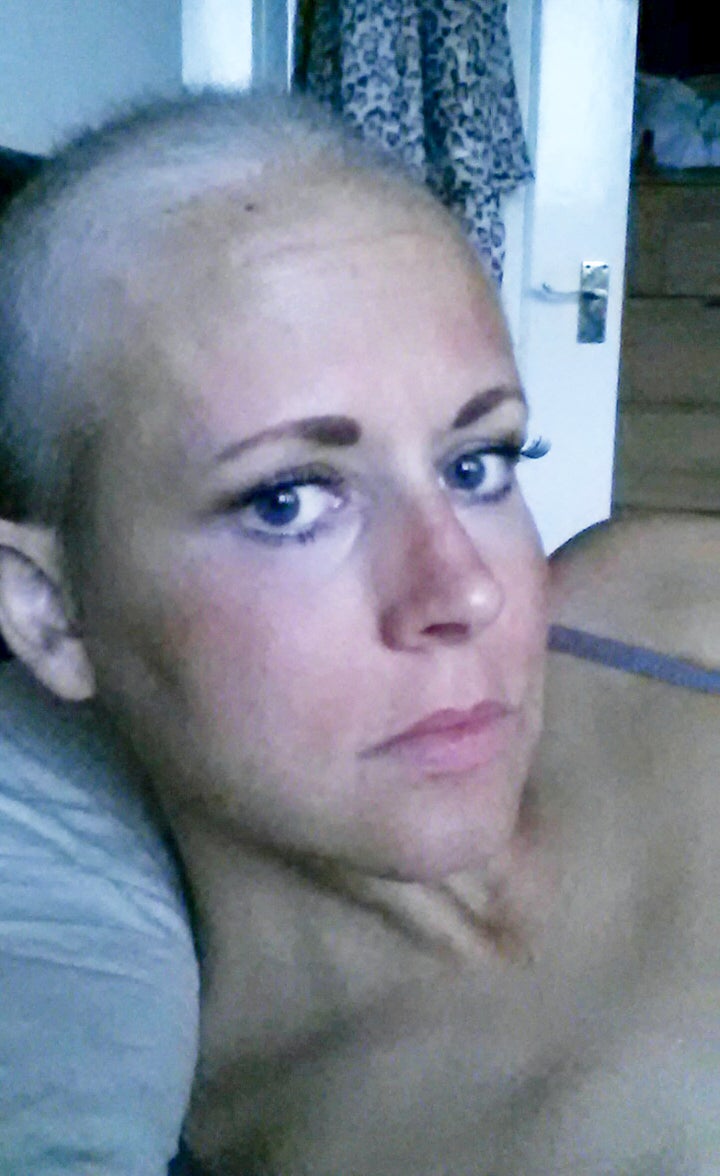 Lisa's during one of her chemotherapy treatments in August 2015