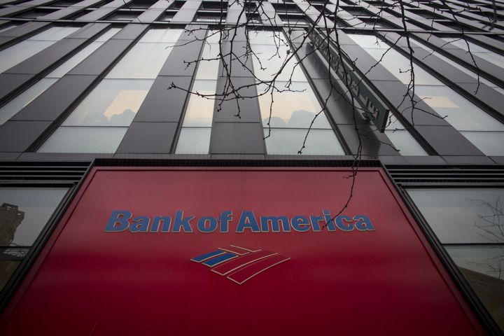 Bank of America Corp. signage is displayed on the company's branch in New York, U.S., on Friday, Jan. 12, 2016. (Photographer: John Taggart/Bloomberg via Getty Images)