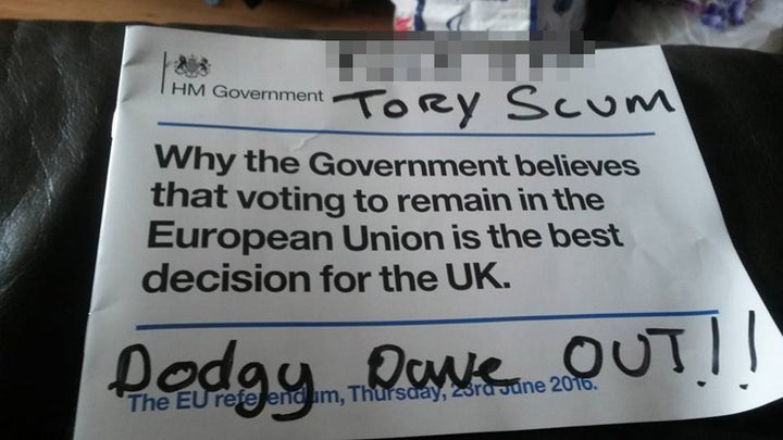 Another graffiti-covered leaflet