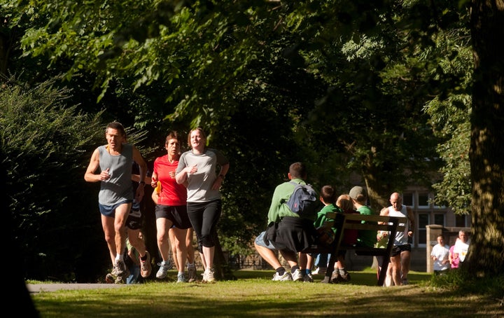 Leeds residents participate in a 5km Parkrun as part of the London Olympics Open Weekend in 2012