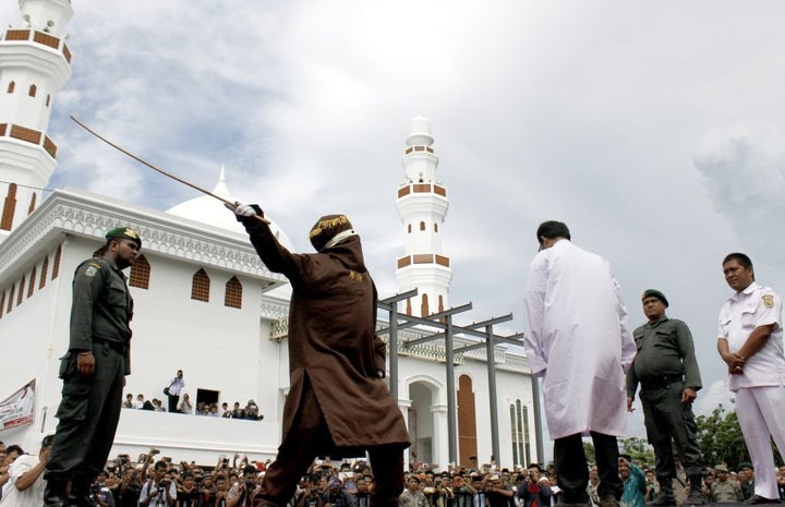 A 2014 caning in Banda Aceh.