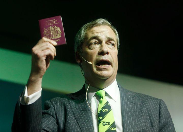 Nigel Farage, who has made migration a centrpiece of his 'Leave' campaign
