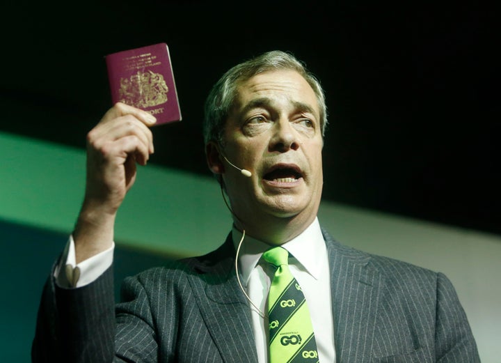 Nigel Farage, who has made migration a centrpiece of his 'Leave' campaign