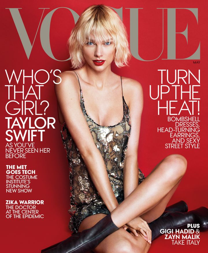Taylor Swift covers the May 2016 issue of Vogue. 