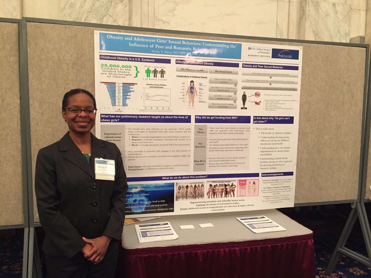Aletha Akers is studying sexual behavior among obese adolescent girls. She's been targeted for doing frivolous research.