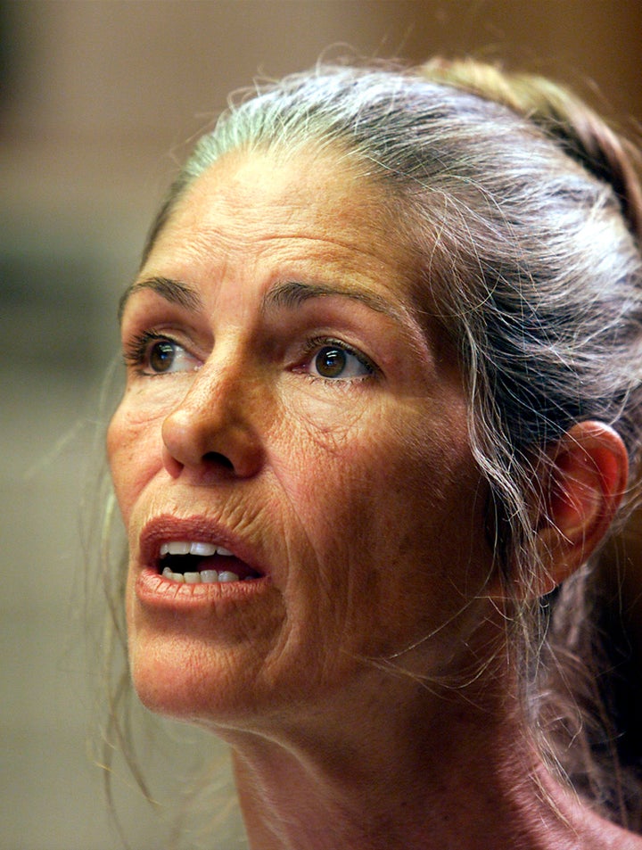 Leslie Van Houten appears at a 2002 parole hearing.