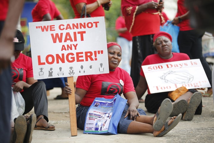 Protesters rallied for the return of the girls in the Nigerian city of Lagos on Thursday. Nigeria's Bring Back Our Girls movement went viral and attracted international support.