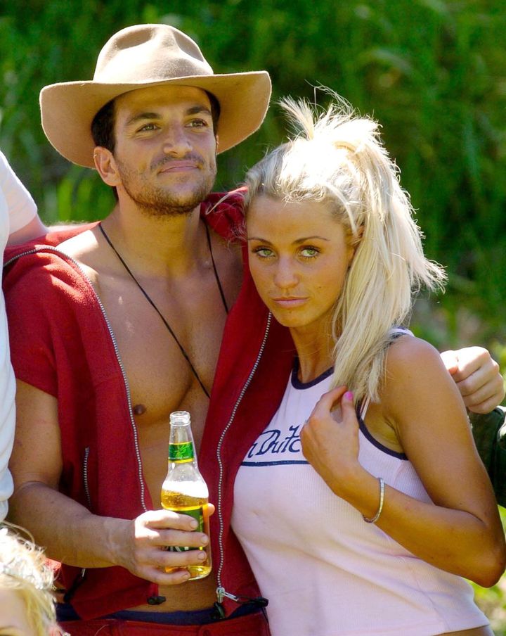 <strong>Katie and Peter shortly after leaving the jungle in 2004</strong>