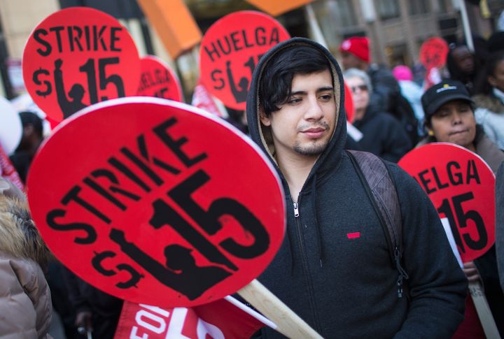 A demonstration in Chicago was one of about 300 that took place nationwide on Thursday. 