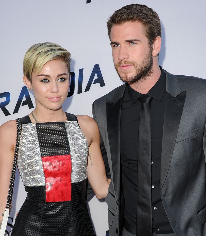 <strong>Liam and Miley in 2013, before their previous split </strong>