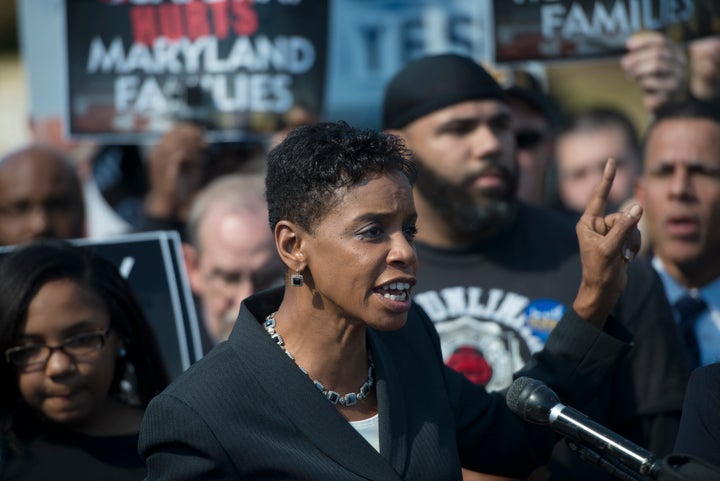 Donna Edwards is in a tight primary race with Chris Van Hollen for an open Senate seat.