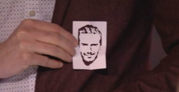 Richard had cut out a silhouette of David Beckham