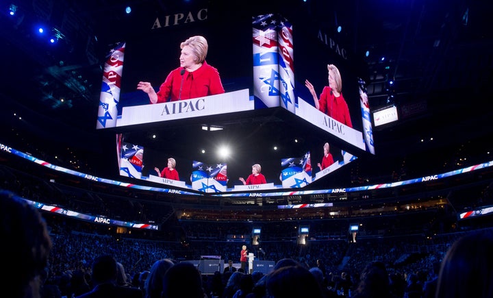 Hillary Clinton speaks during the American Israel Public Affairs Committee (AIPAC) 2016 Policy Conference at the Verizon Center in Washington, D.C., March 21, 2016.