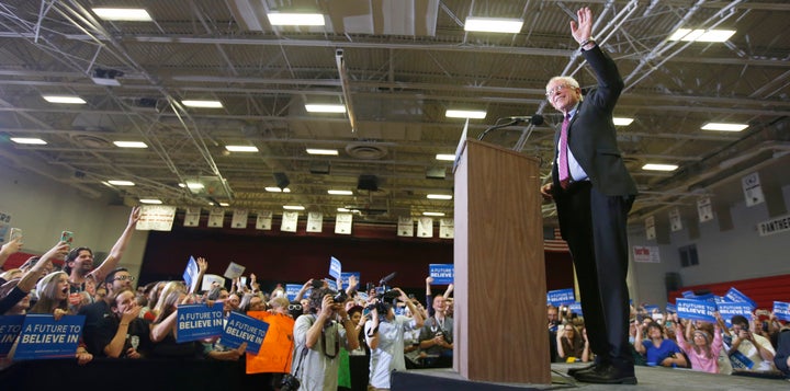 Democratic presidential candidate Bernie Sanders spoke at a campaign rally at West High School on March 21, 2016 in Salt Lake City, Utah, instead of at AIPAC.