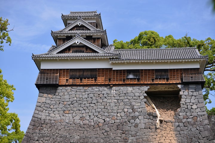 The 400-year-old Kumamoto Castle was badly damaged in the earthquake.