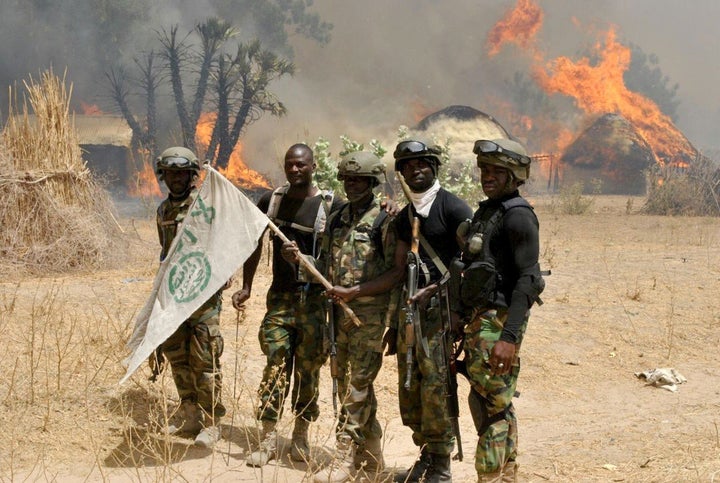 Aid group Mercy Corps spoke to 47 former members of Boko Haram about why they joined the group. Above, Nigerian soldiers after an operation against Boko Haram in Borno state.