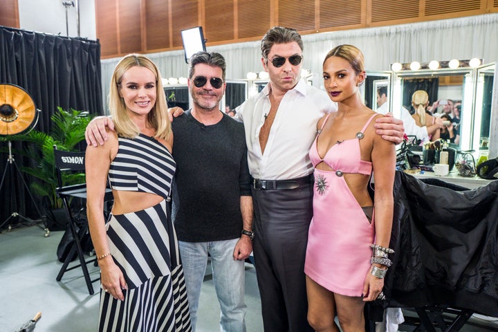 <strong>David (second right) with his 'Britian's Got Talent' co-stars</strong>