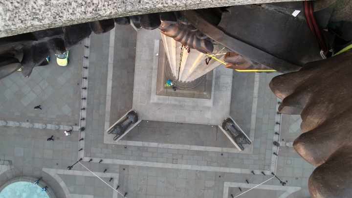 Six people climbed the iconic statue.