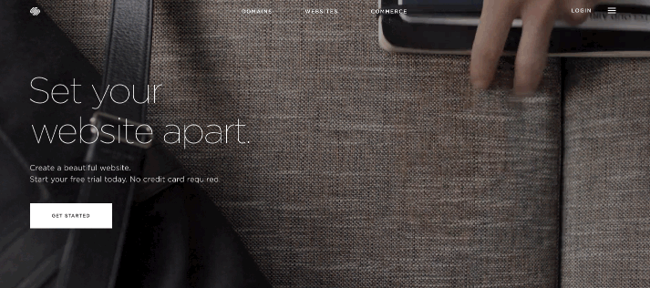 A video intro from Squarespace's homepage. 