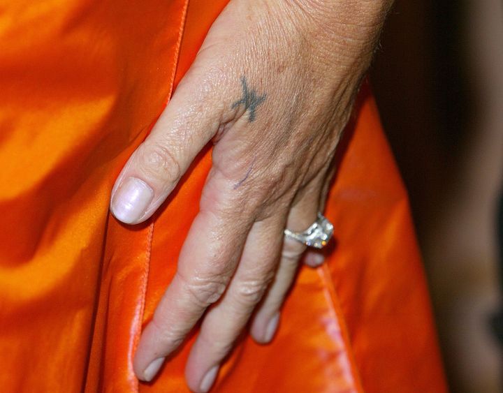 A close up of Helen Mirren's tattoo. 