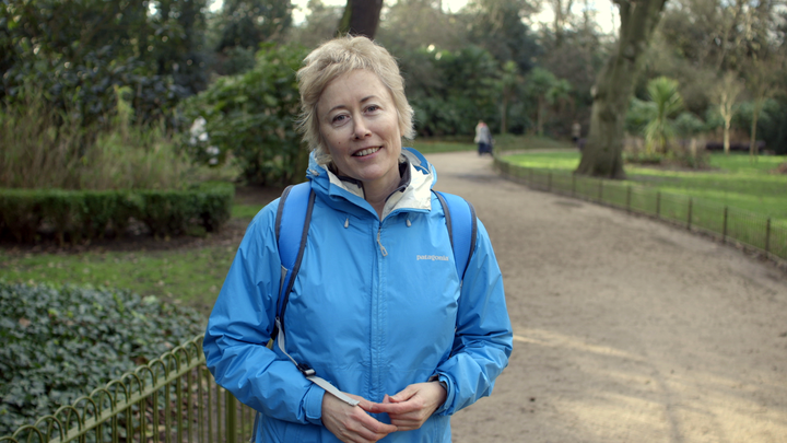 Katherine Davies is walking from London to Geneva to deliver messages calling for peace to international diplomats engaged in