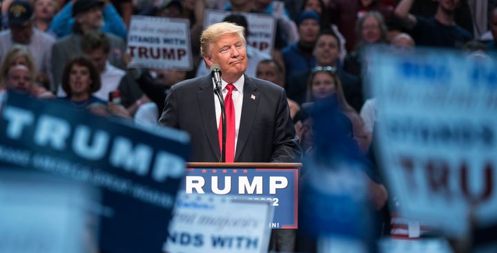 GOP presidential candidate Donald Trump spoke at the packed First Niagara Center in Buffalo Monday night.