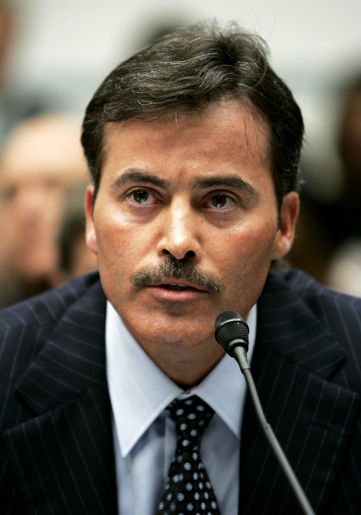 Former major league baseball player Rafael Palmeiro at a hearing by the House Government Affairs Committee looking into the use of steroids among major league baseball players.