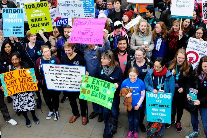 Thousands of junior doctors are protesting against new pay and working conditions